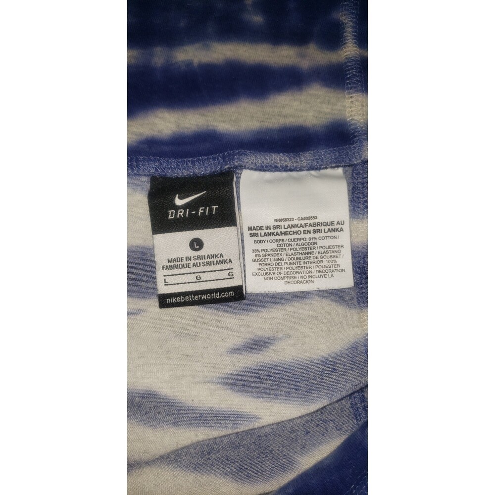 NIKE DRI-FIT Gray and Blue Tie Dye Cropped Capri Leggings Size Large - Picture 3 of 6